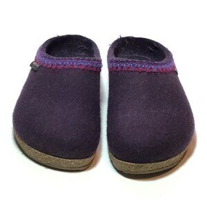 Haflinger Grizzly GZ Classic Wool Felt Clogs Lavender Size 40